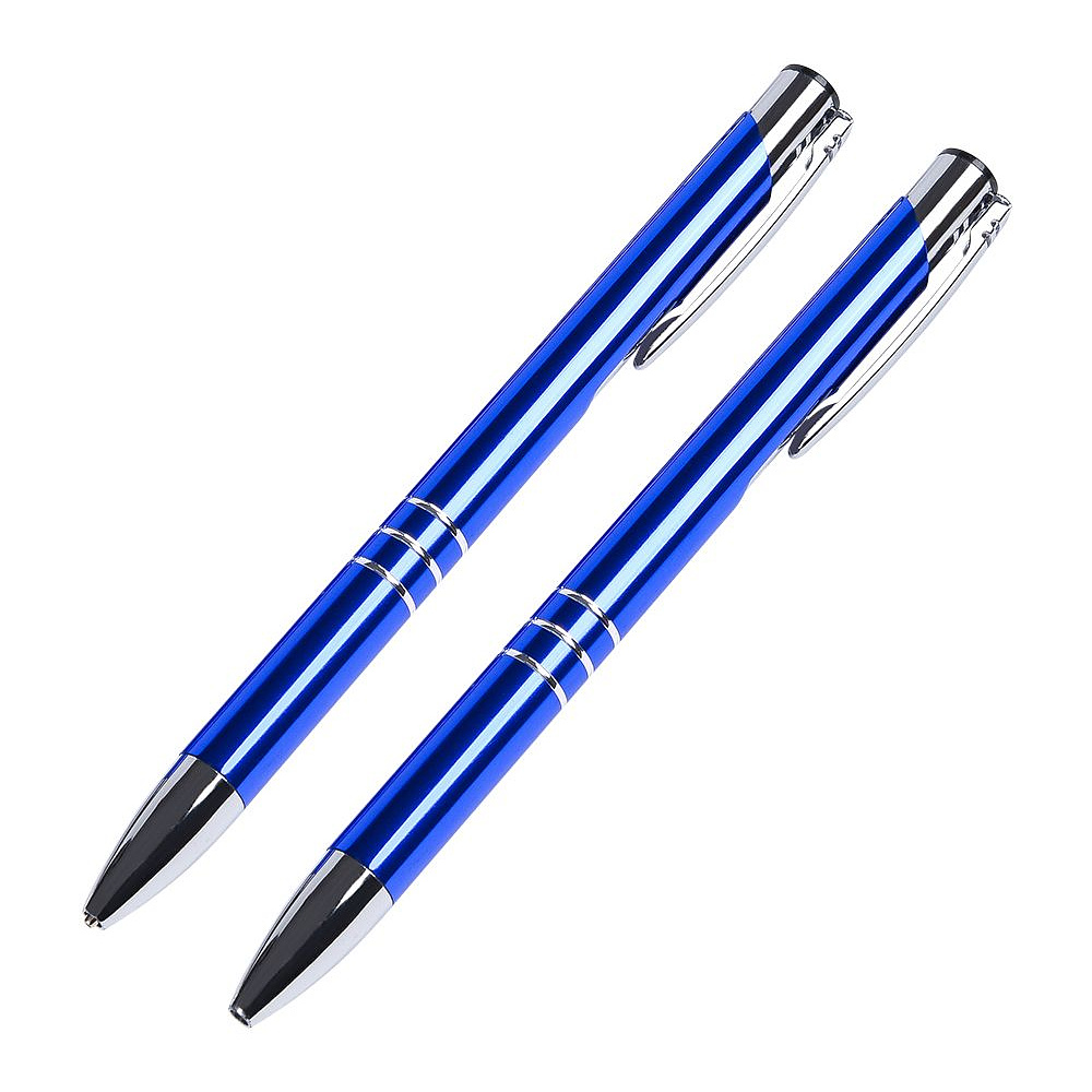 Набор "Claremont": ручка шариковая автоматическая и карандаш автоматический, синий, серебристый - 2
