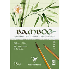 Блок-склейка для акварели "Bamboo", А3, 250г/м2, 15 листов