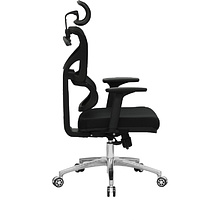 Кресло для руководителя EVOLUTION "ERGO Fabric", ткань, сетка, металл, черный