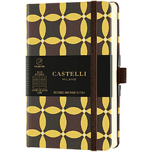 Блокнот Castelli Milano "Chess", A6, 96 листов, линейка, коричневый, золотой