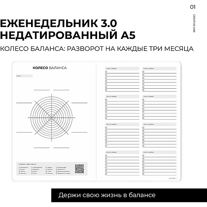 Еженедельник недатированный "MyPPlanner 3.0 Creative", А5, 240 страниц, темно-серый - 6