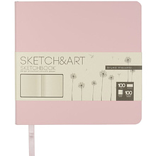 Скетчбук "Sketch&Art", 14.5x14.5 см, 100 г/м2, 100 листов, розовый
