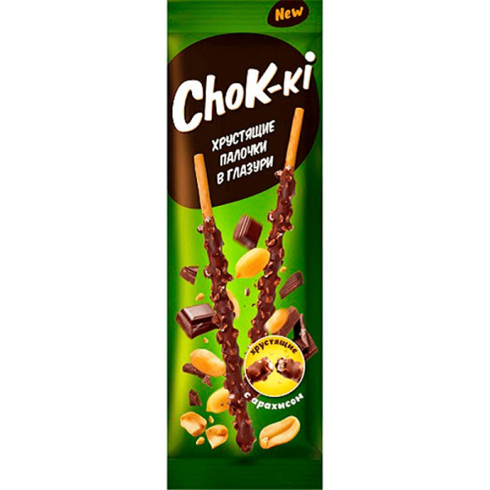 Палочки в глазури "Choki-ki", с арахисом, 40 г
