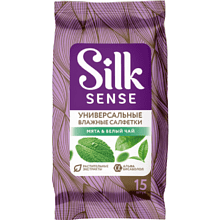 Салфетки влажные Ola Silk Sense, 15 шт, белый чай и мята 