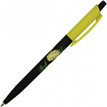 Ручка шариковая автоматическая "HappyClick. Ананас", 0.5 мм, черный, желтый, стерж. синий